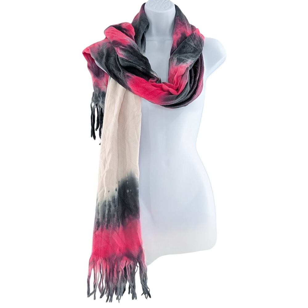 Nordstrom Spring Pink Tie Dye Fringe Scarf